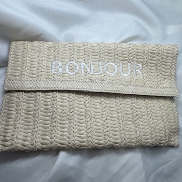 Nordstrom “Bonjour Summer” Skinny Straw Tote & Clutch Set – New, Never Used - Picture 5 of 7